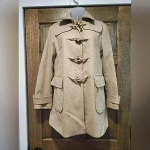 The Gap Beige Wool Blend Coat Toggle Buttons Size Small